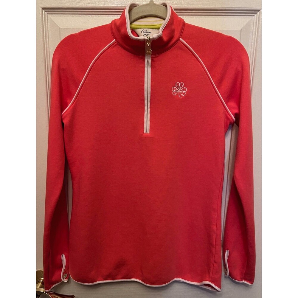 ERIN HILLS - CLOVER BY BOBBY JONES - PINK 1/2 ZIP PULLOVER - WOMEN'S SIZE SMALL